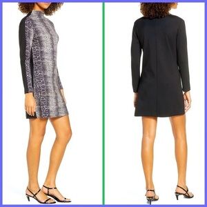 French Connection Snake Print Black White Mini Dress